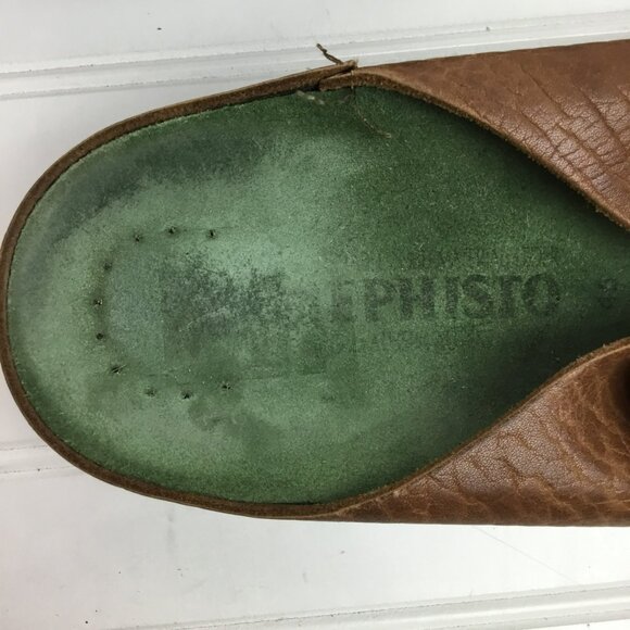 Mephisto Zach Fit Mens 46 Brown Leather Natural Fitness Three Buckle Slide Sanda - Picture 8 of 10